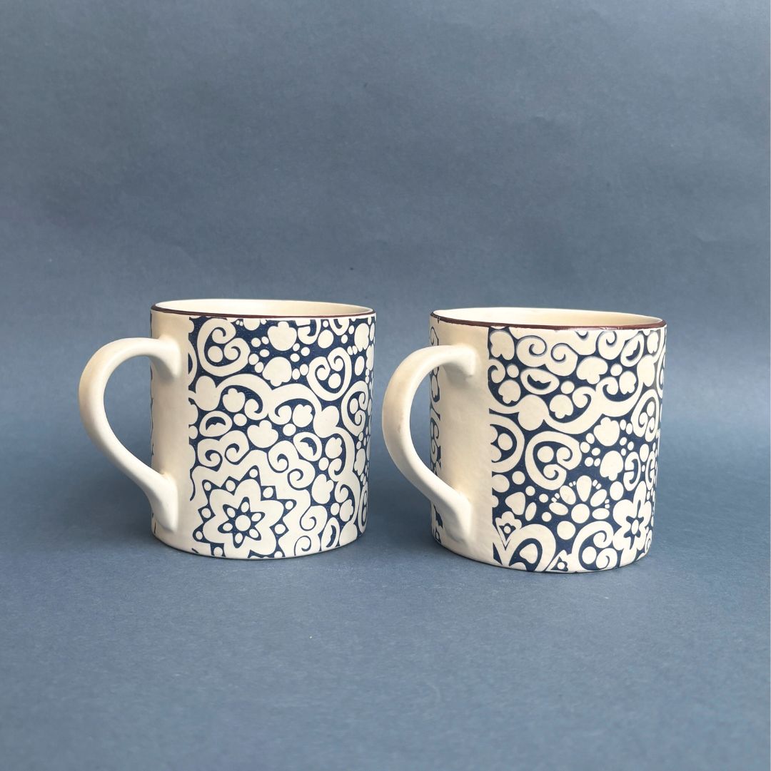 Timeless Decal Ceramic Coffee Mug Set