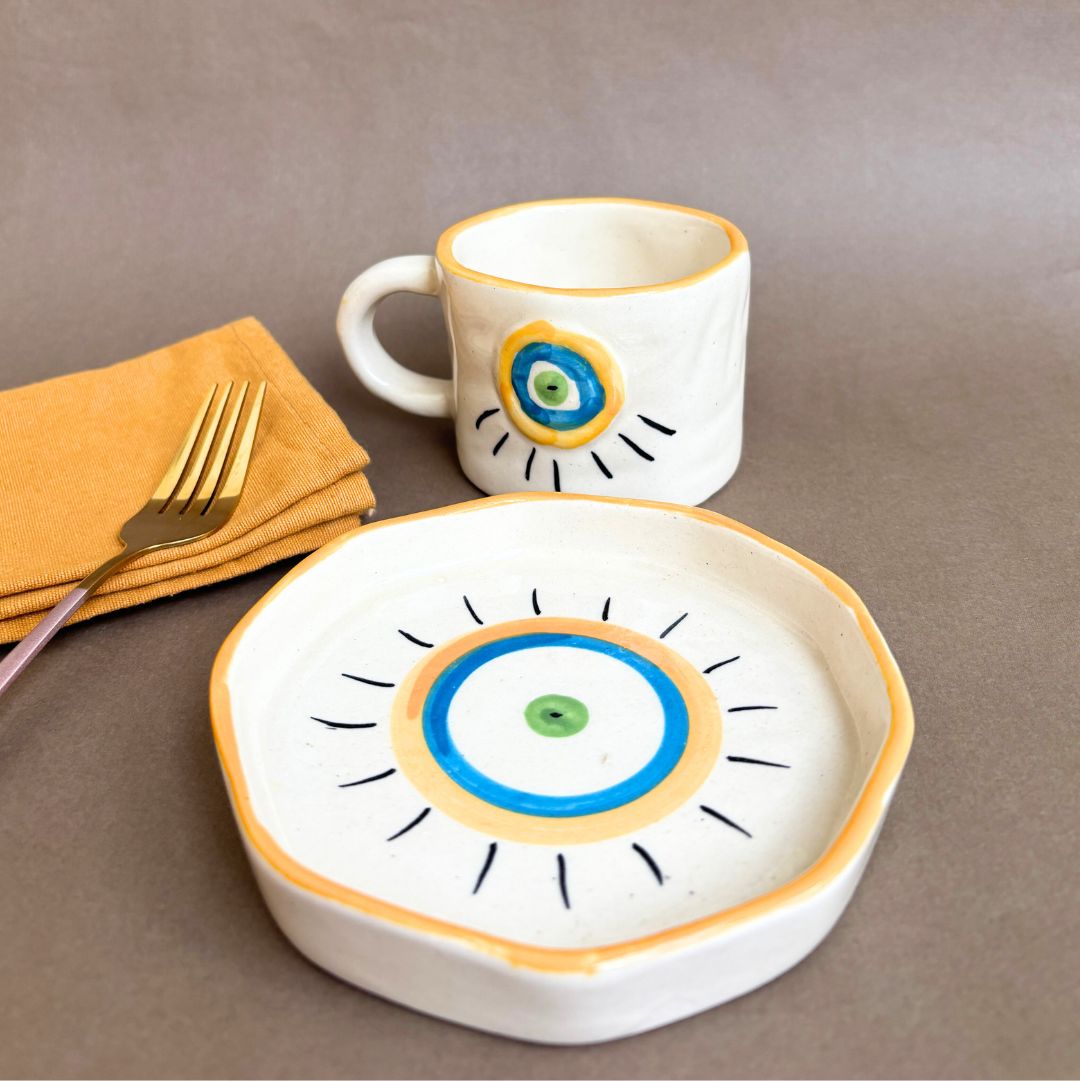 Evil Eye Cup and Saucer