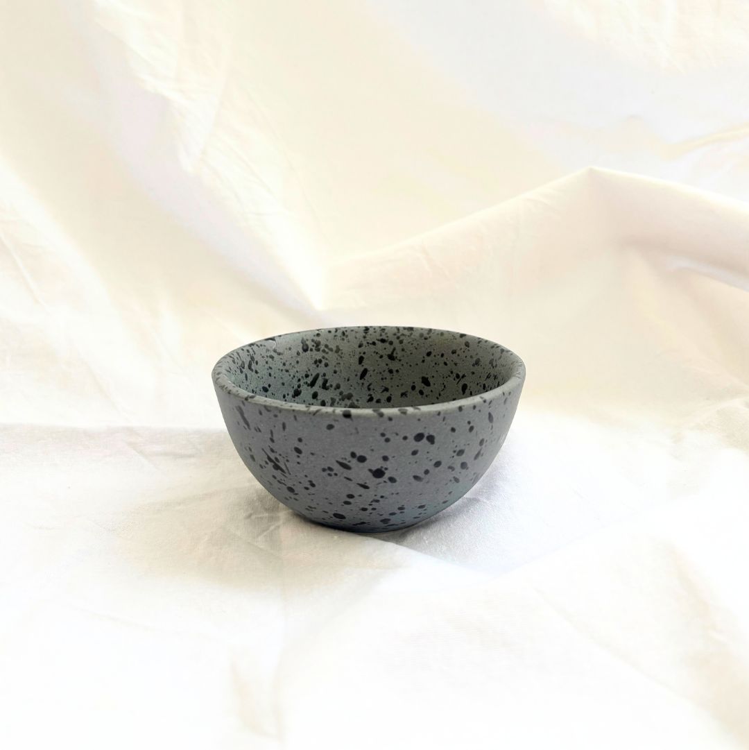 Dotted Black Ceramic Bowl/Katori