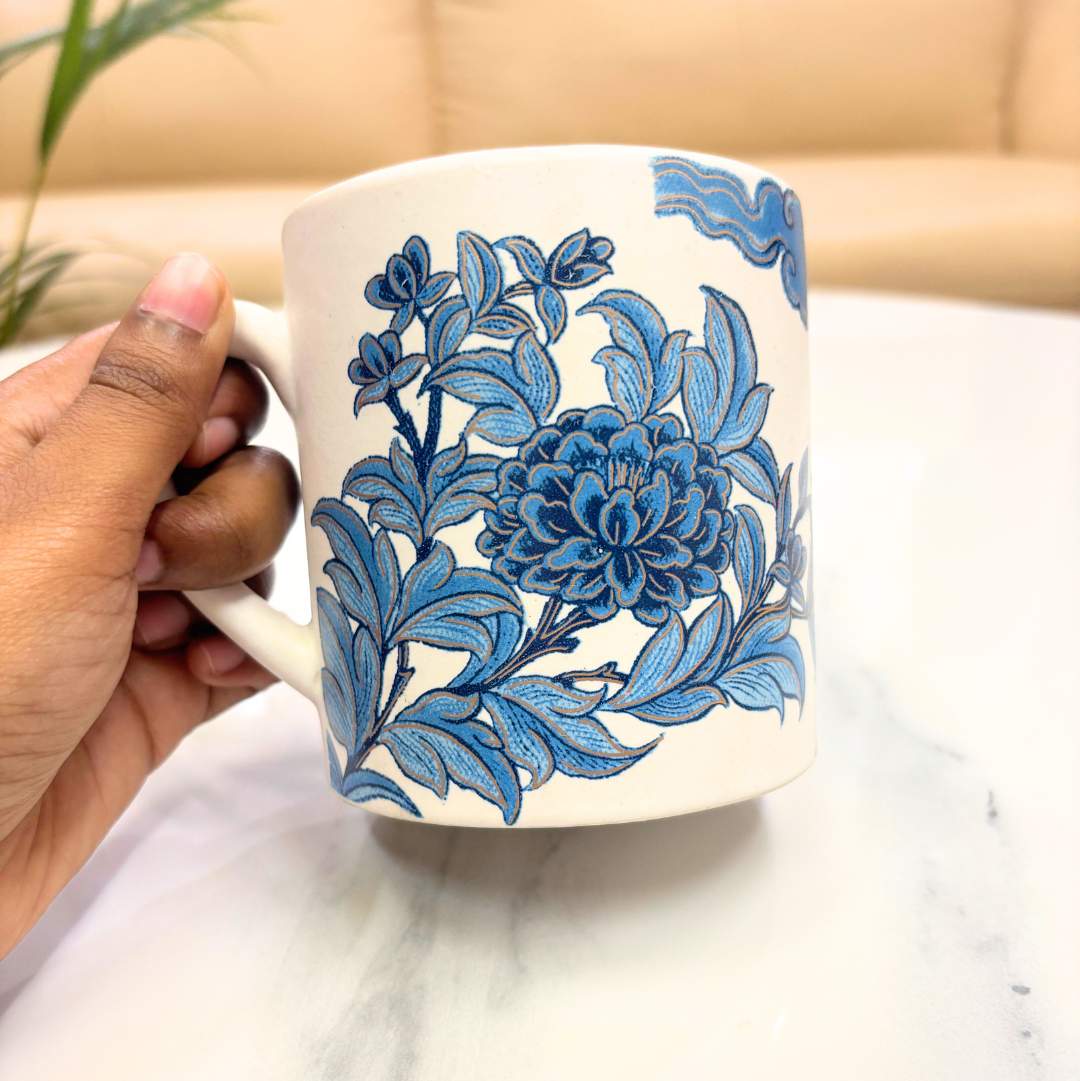 Daisy white Ceramic Mug – Handcrafted Coffee & Tea Mugs