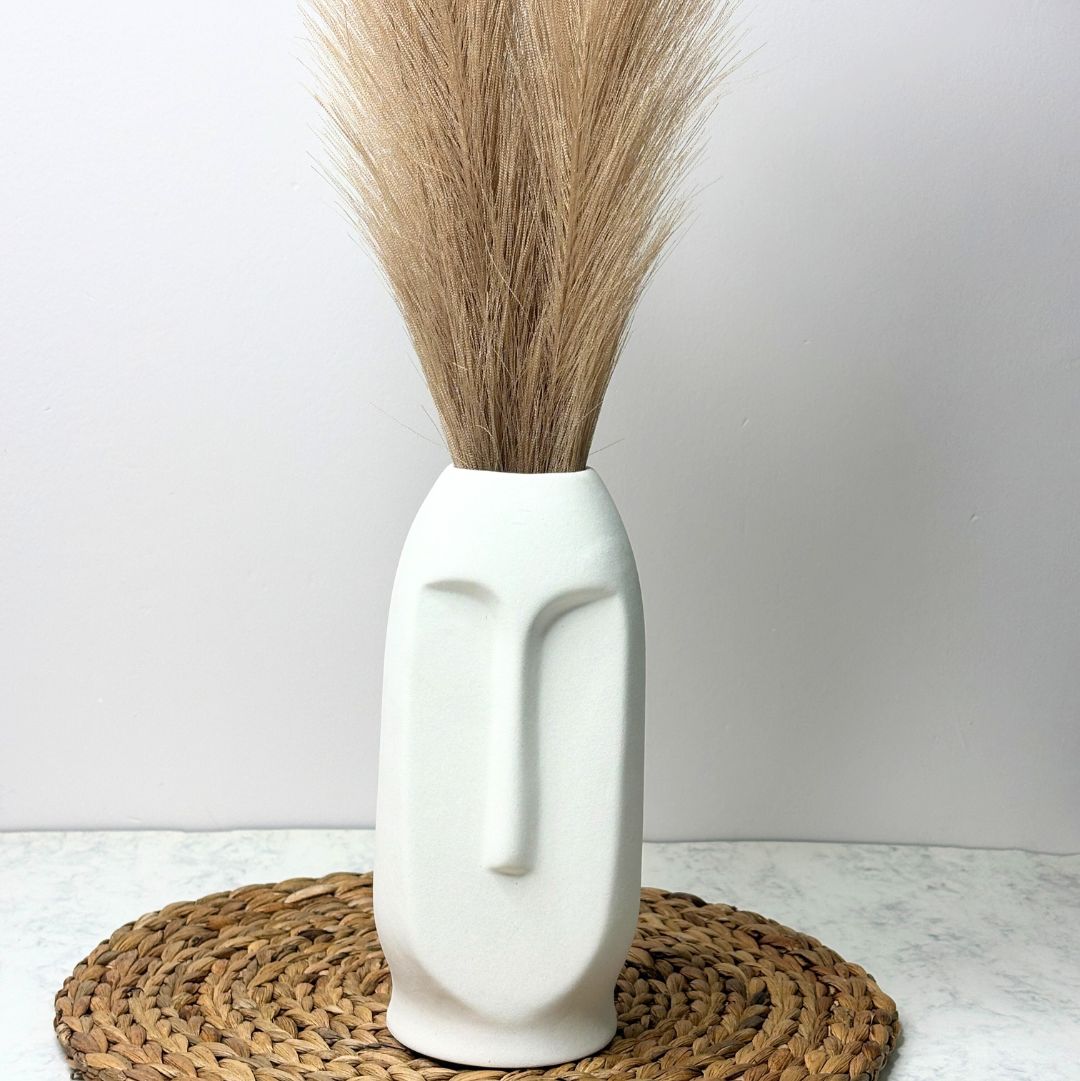 Peter Ceramic Face Vase – Small White Vase
