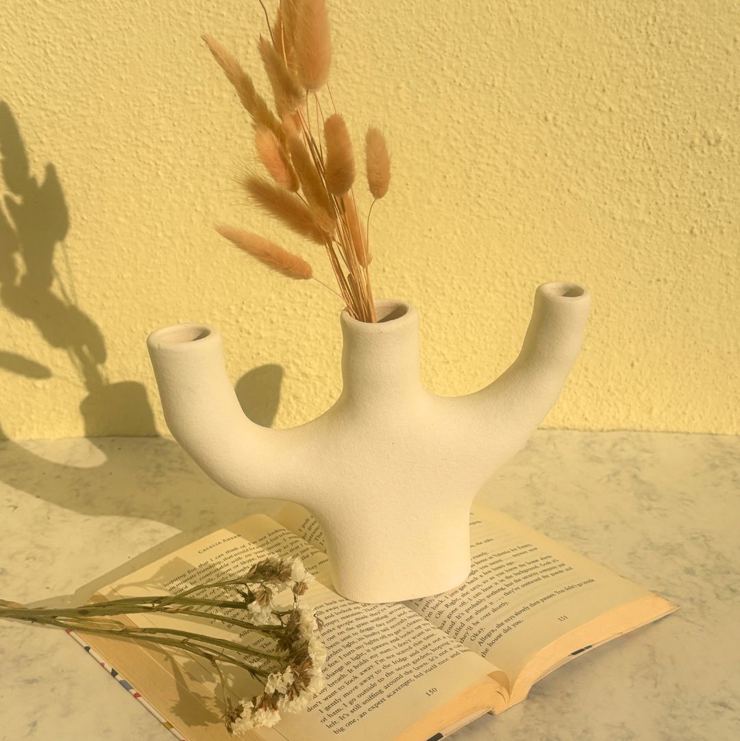 Hydra White Candle Holder Vase