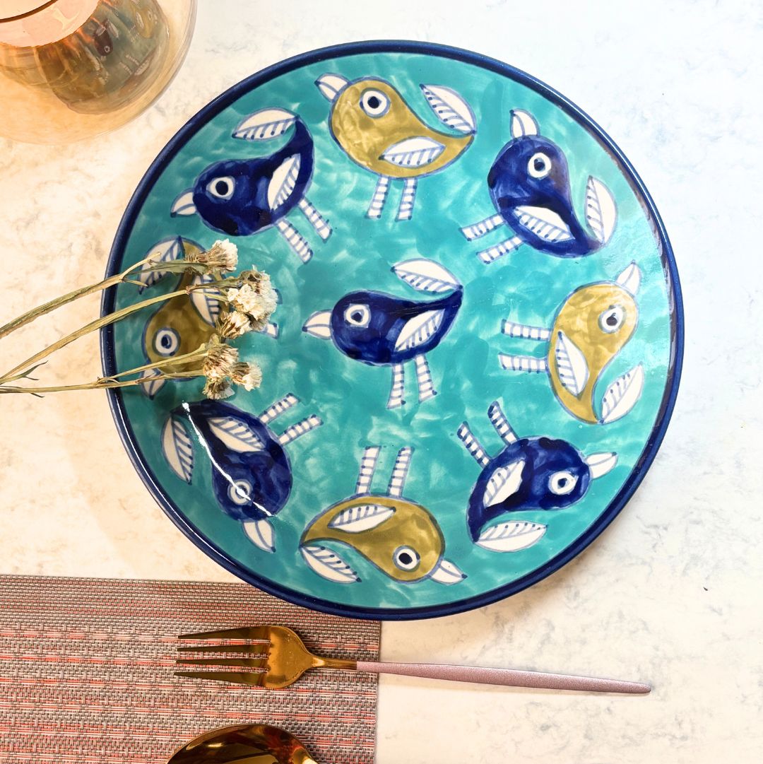 Chidiya Udd Handprinted Dinner Plate Set of 2