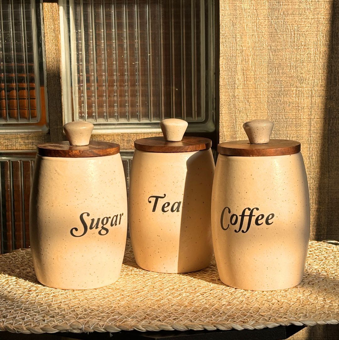 Tea Sugar Coffee Canister Set of