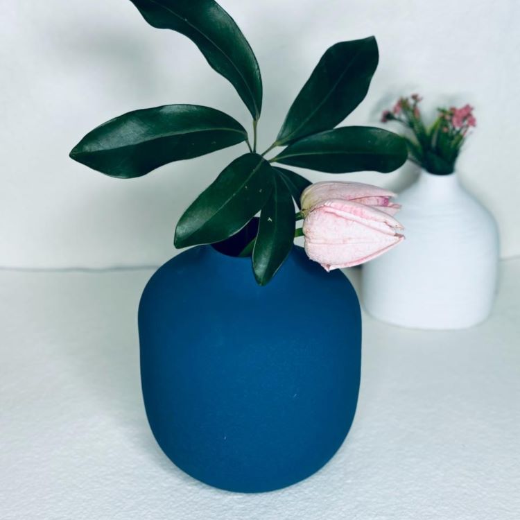 Azure Serenity Matte Vase