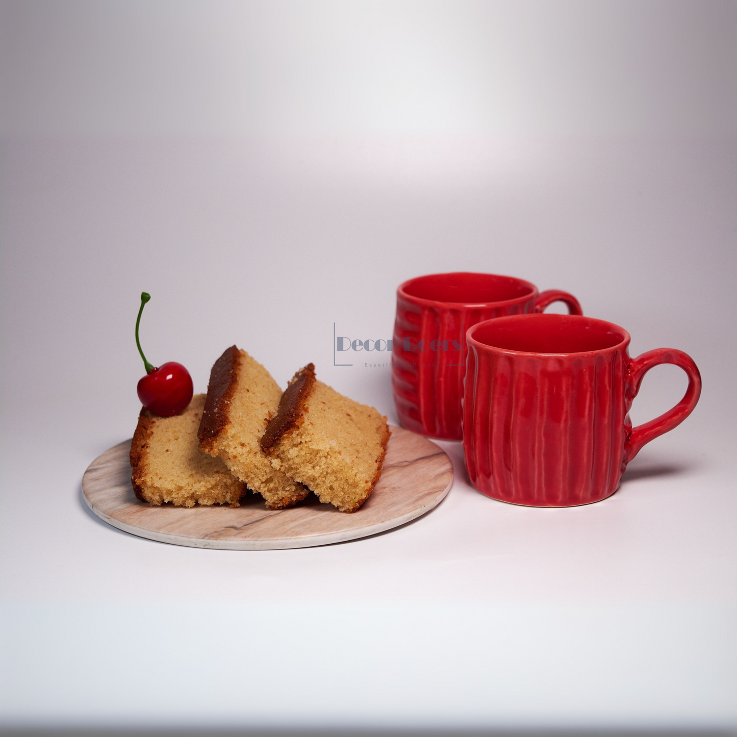 Premium Red Tea Cups Set of 6 | Luxury Ceramic Cups for Tea and Coffee Lovers