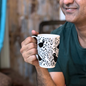 Chidiya Black Coffee Mug Set of 2 – Stylish Handprinted Bird Design