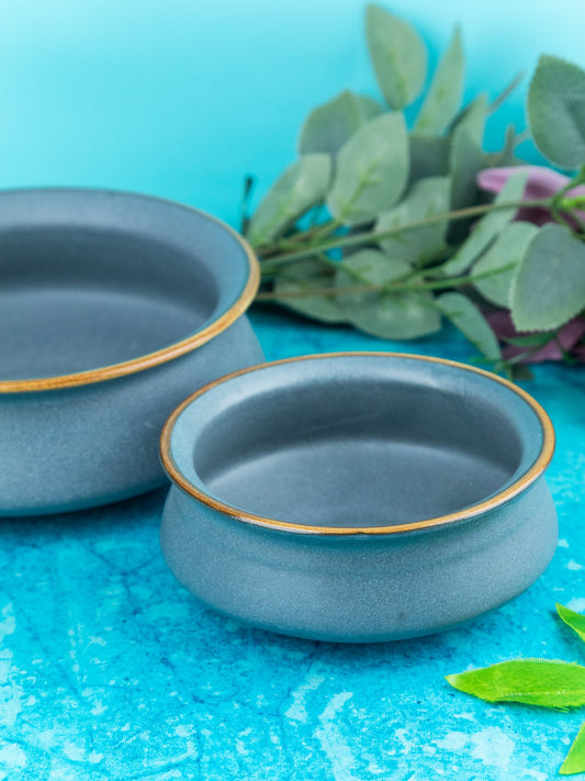 Azure Harmony Serving Ceramic Bowl/Handi Set of 2