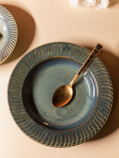Small Green Pasta Plate – Elegant Ceramic Plate for Dining