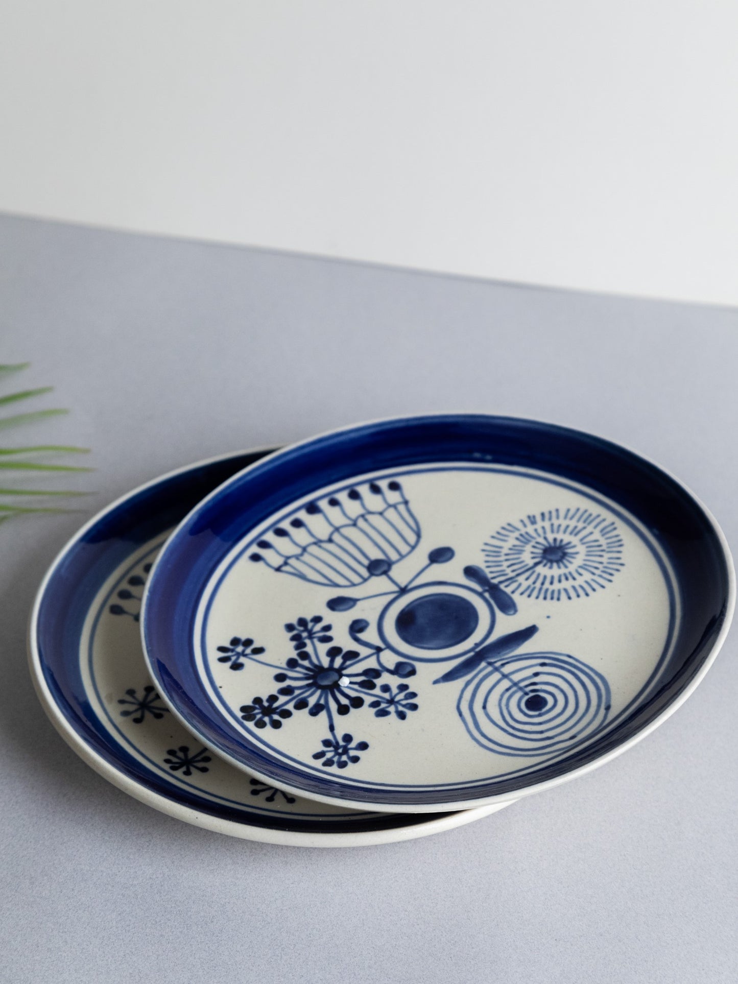 Indigo Bloom Artisan Plates