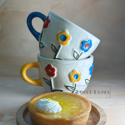 Spring Time Ceramic Tea Cup Set of 2
