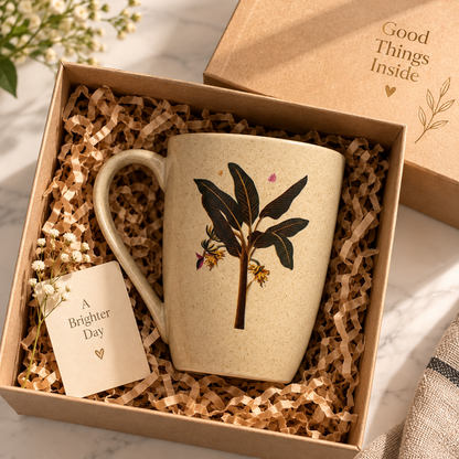 Palm Leaf Beige Coffee Mug