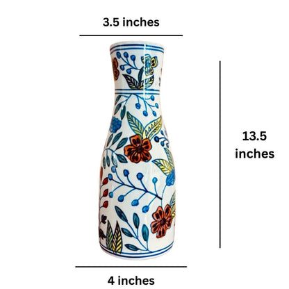 Mughal Floral Ceramic Long Vase