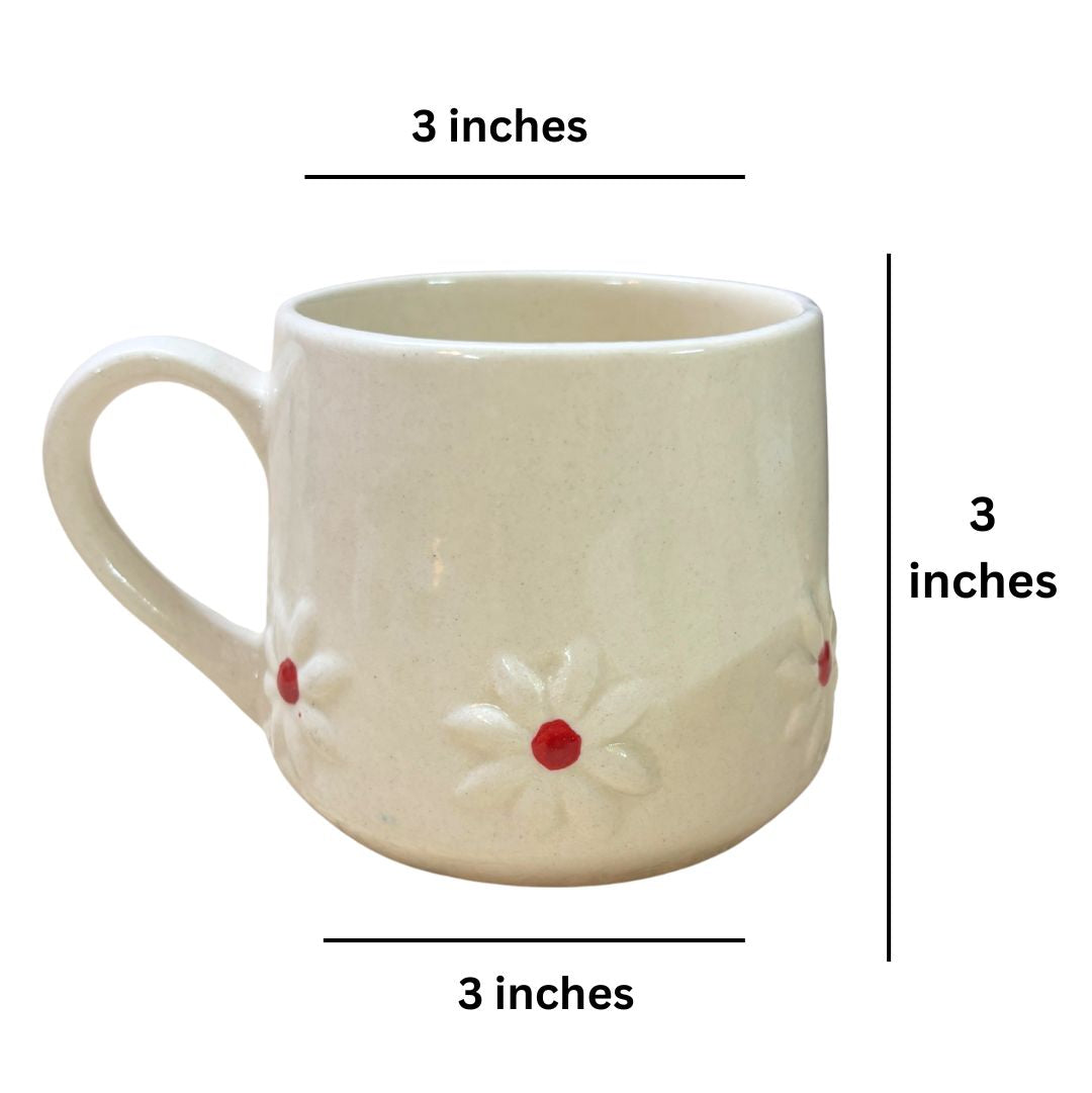 Pink and White Flower Mug Set of 2