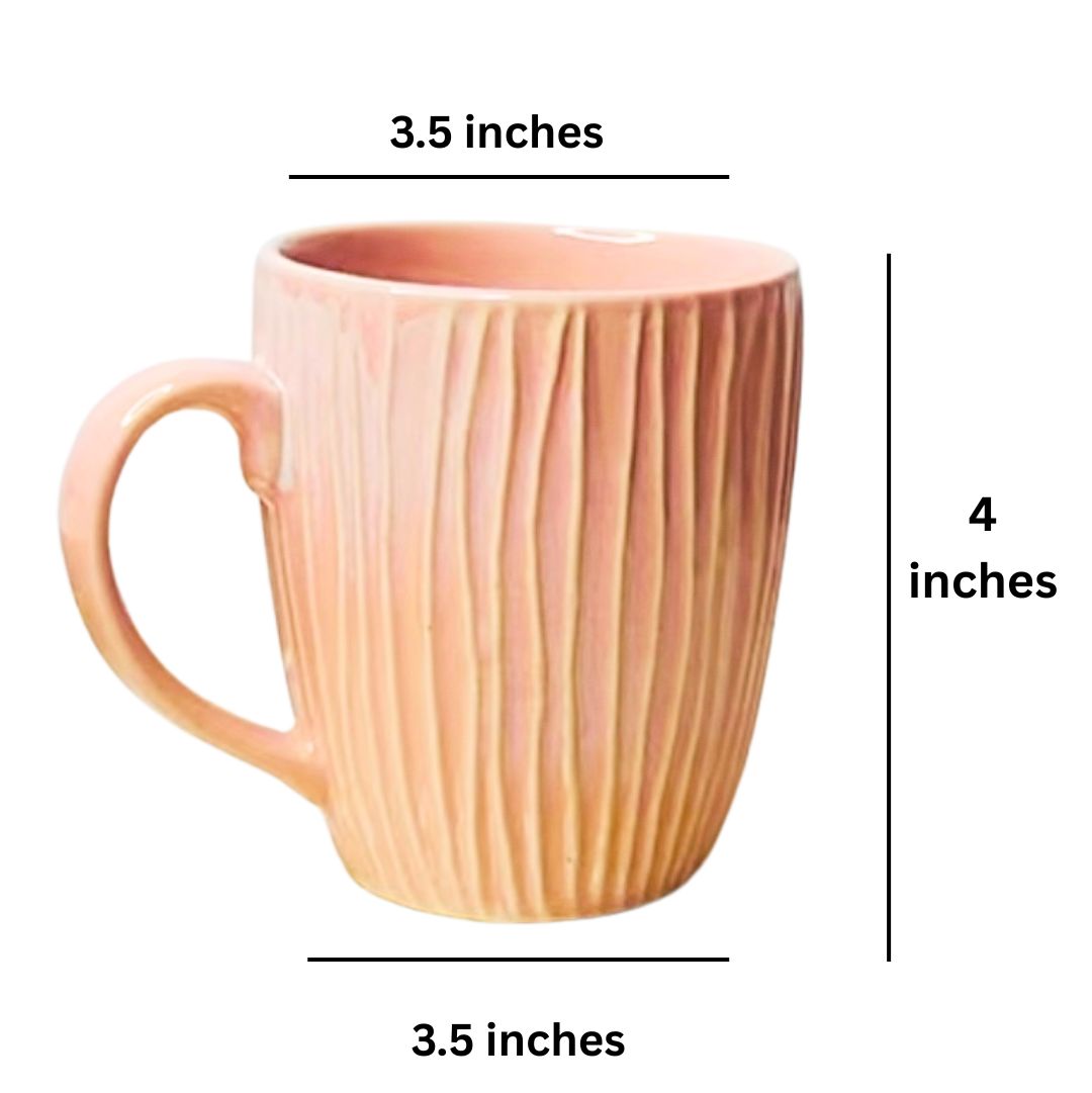 Pastel Stripe Ceramic Coffee Mug Set of 2