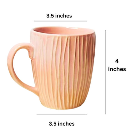 Pastel Stripe Ceramic Coffee Mug Set of 2