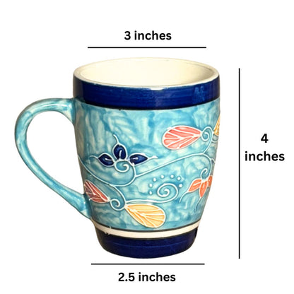 Sandra Blue Cone Handpainted Mug Set of 2