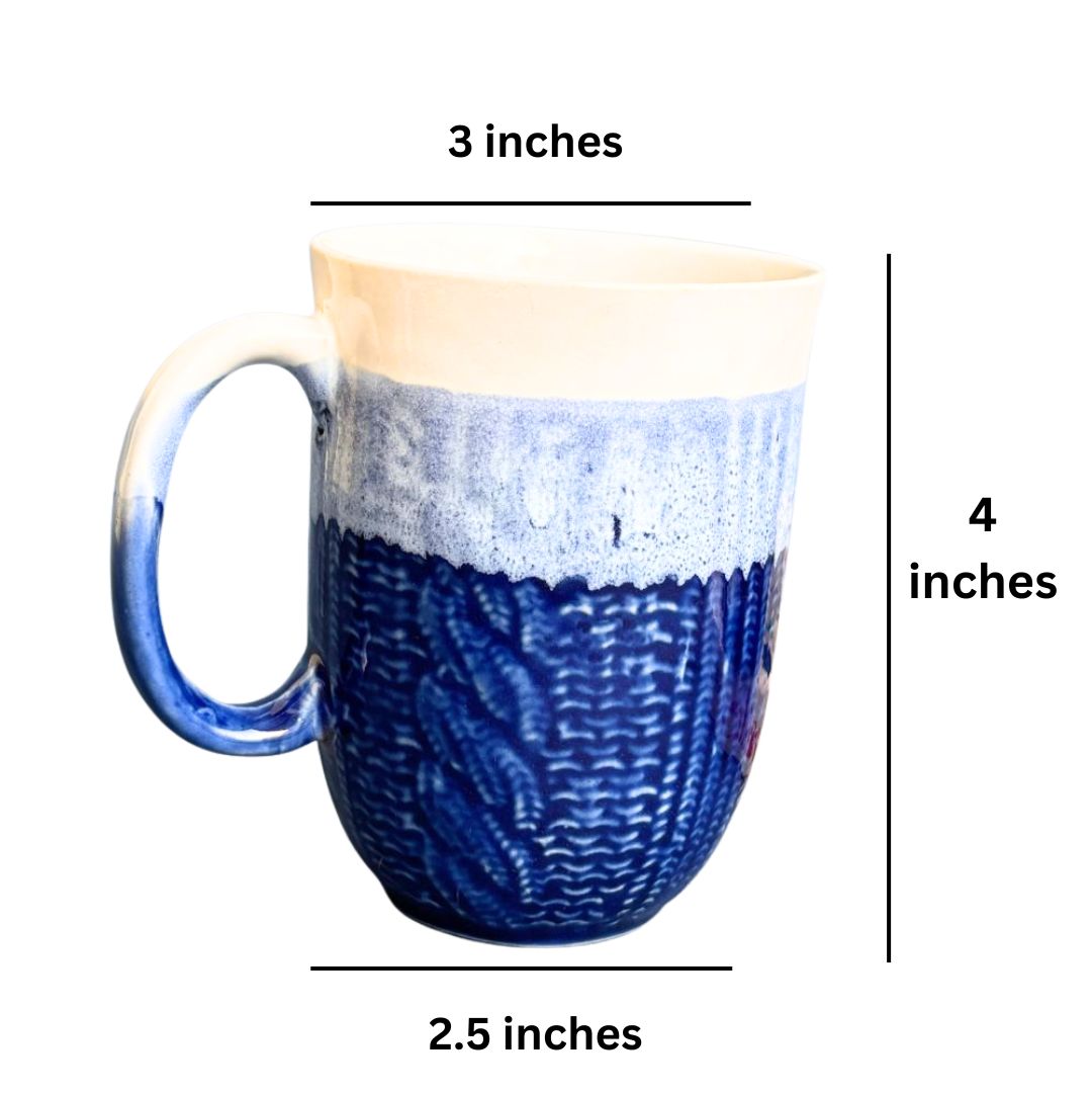 Azure Bliss Ceramic Coffee Mug Set of 2 – Elegant Everyday Drinkware