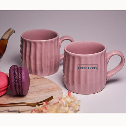 Luxe Mauve Ceramic Tea Cups Set of 6