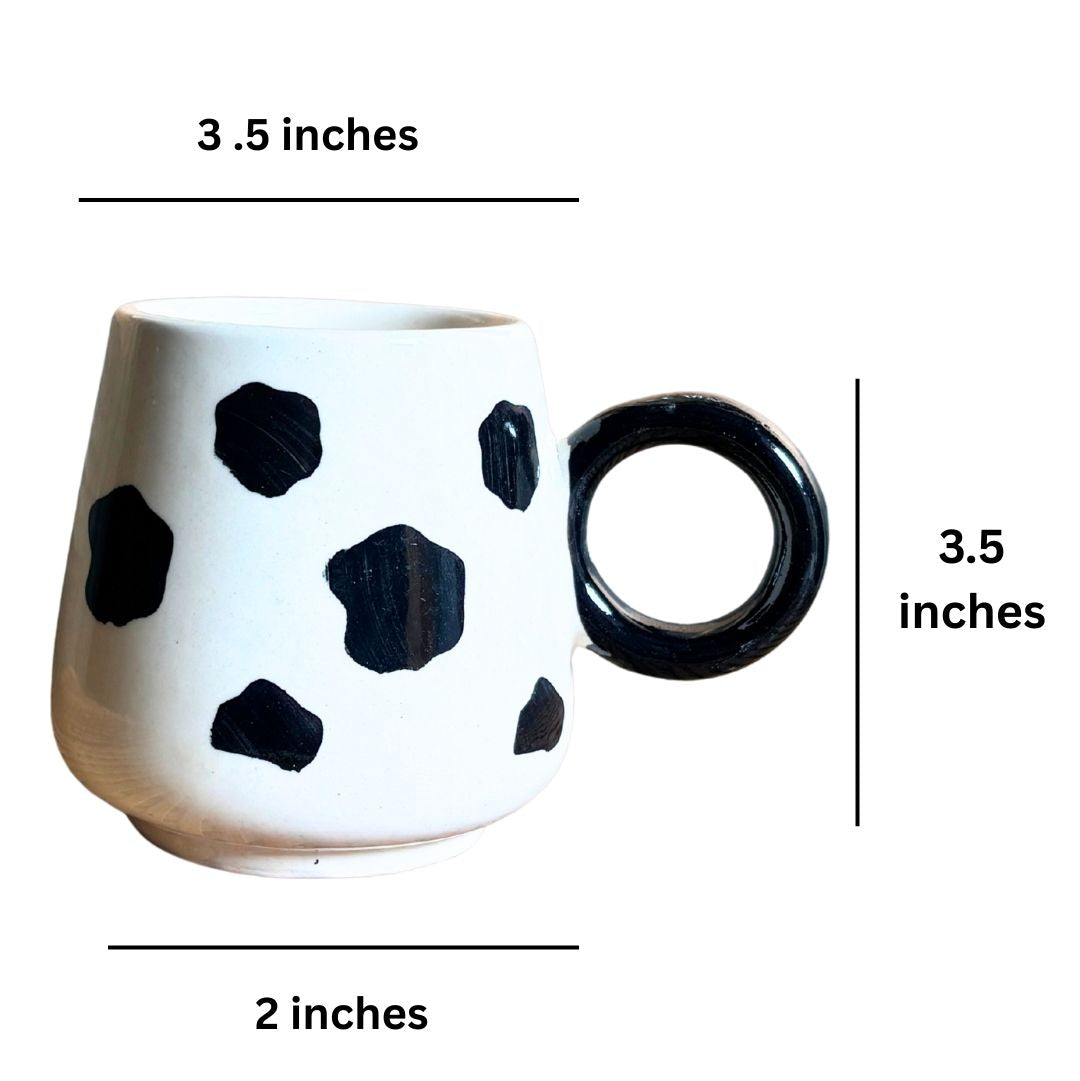 Dot Printed Ceramic Coffee Mug Set of  2