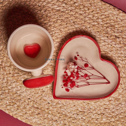 Love Brew Tea & Coffee Cup with Saucer | Romantic Ceramic Set