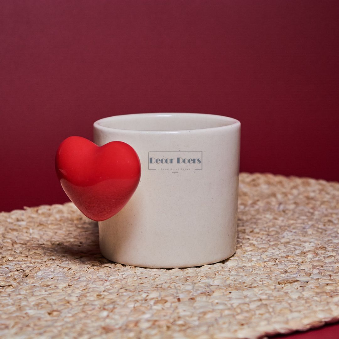 Love Brew Tea & Coffee Cup with Saucer | Romantic Ceramic Set