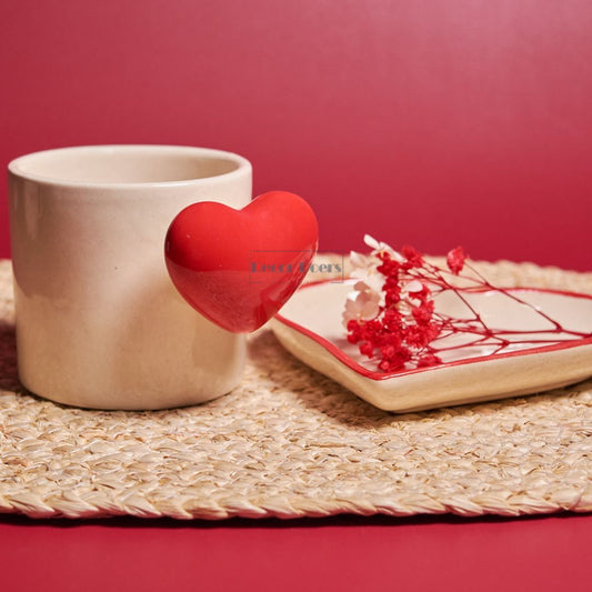 Love Brew Tea & Coffee Cup with Saucer | Romantic Ceramic Set
