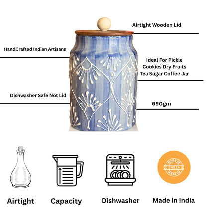 Blush Lilac Ceramic Airtight Jar Set of 2