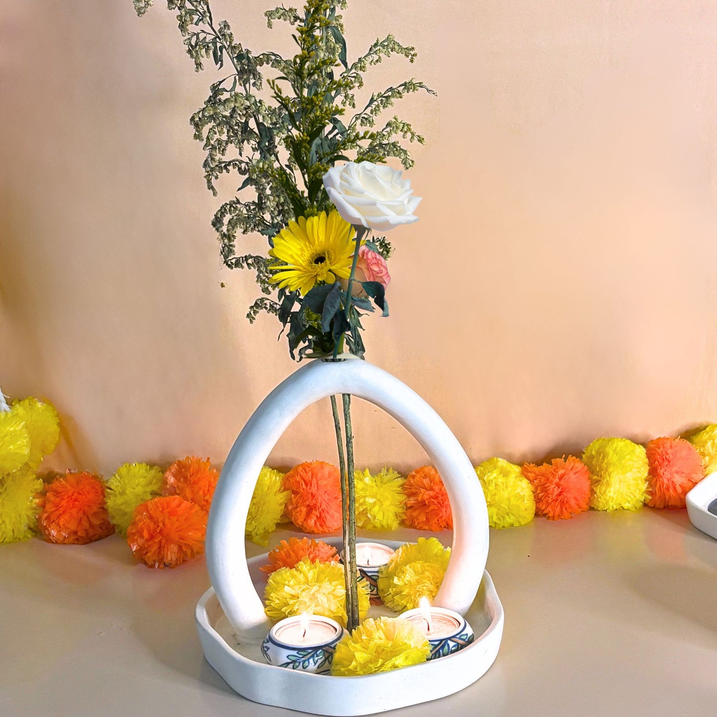 Arc Ceramic Vase - Large White