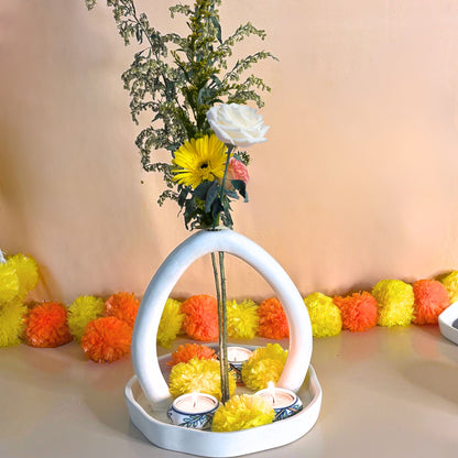 Arc Ceramic Vase - Large White
