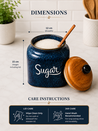 Ceramic Tea, Coffee, and Sugar Airtight Jar Set of 3 | Kitchen Storage