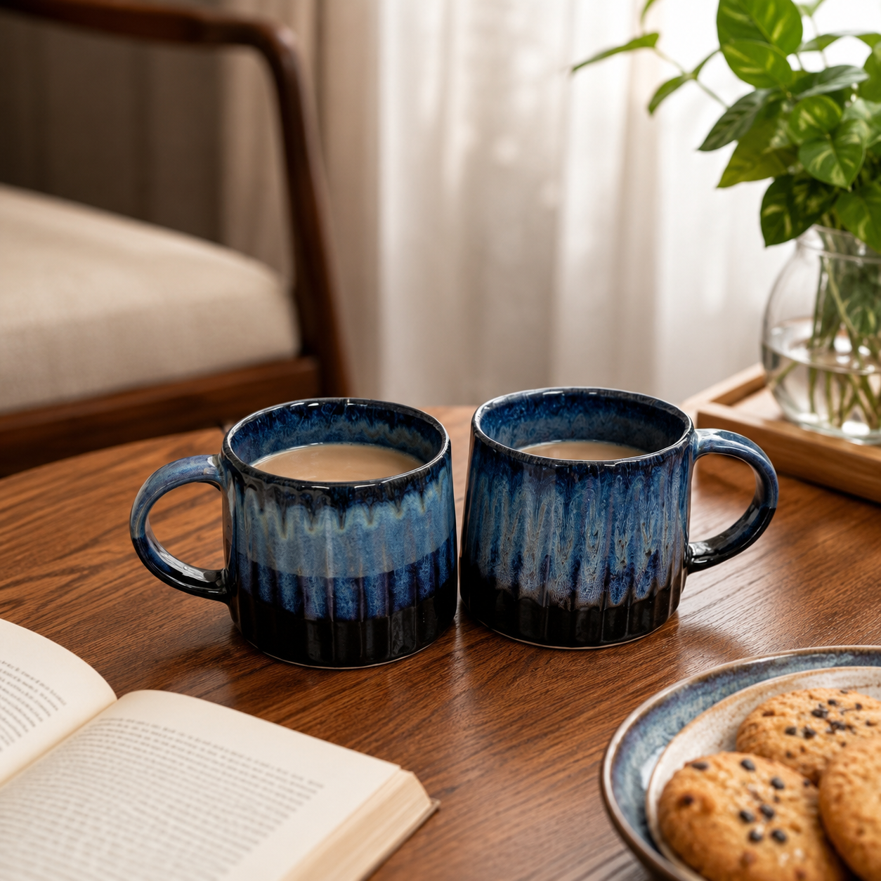 Blue Office Coffee Mug Set of 2