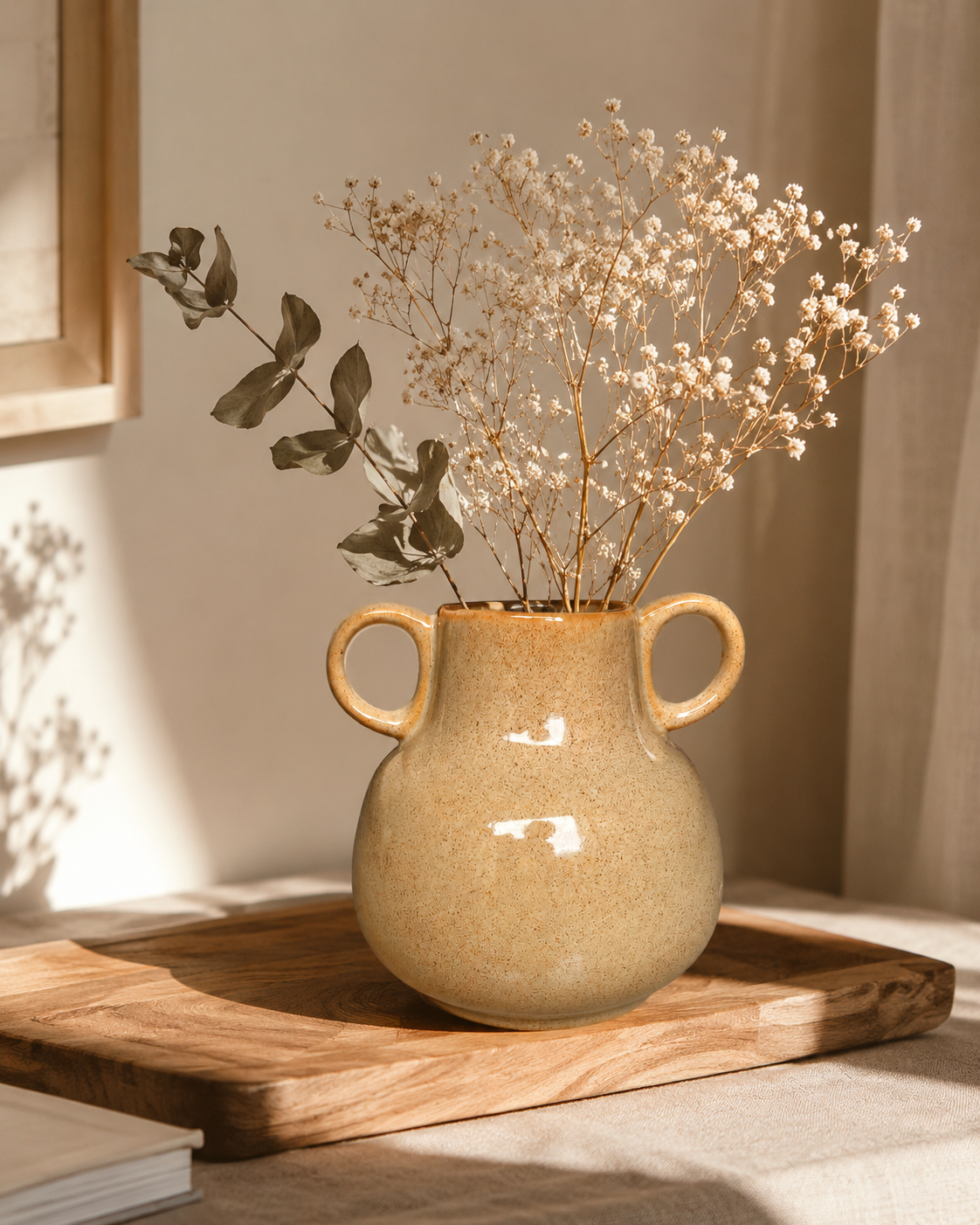 Oat Beige Ceramic Decorative Vase