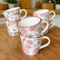 Blooming Florals Premium Decal Tea cups Set of 6