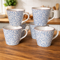 Premium Decal Rocia Tea Cups – Ceramic Tea Cup Set of 6