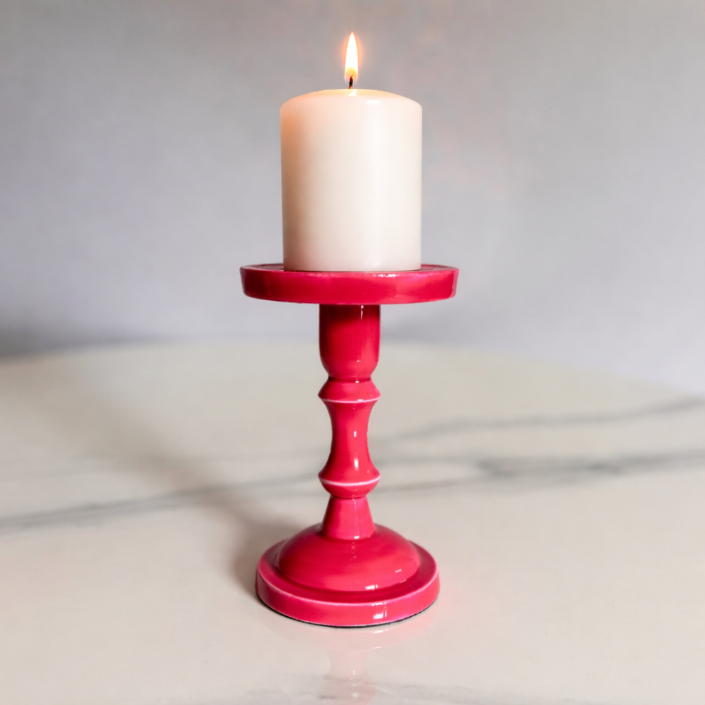 Neon Pink Premium Candle Stand Set of 2 – Decorative Candle Holder