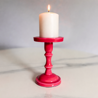 Neon Pink Premium Candle Stand Set of 1 – Decorative Candle Holder
