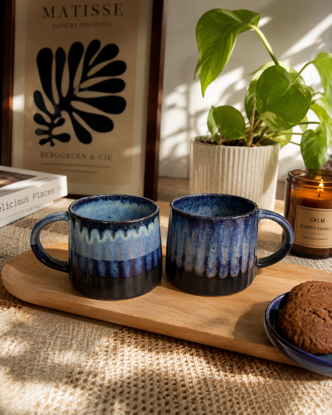 Blue Office Coffee Mug Set of 2
