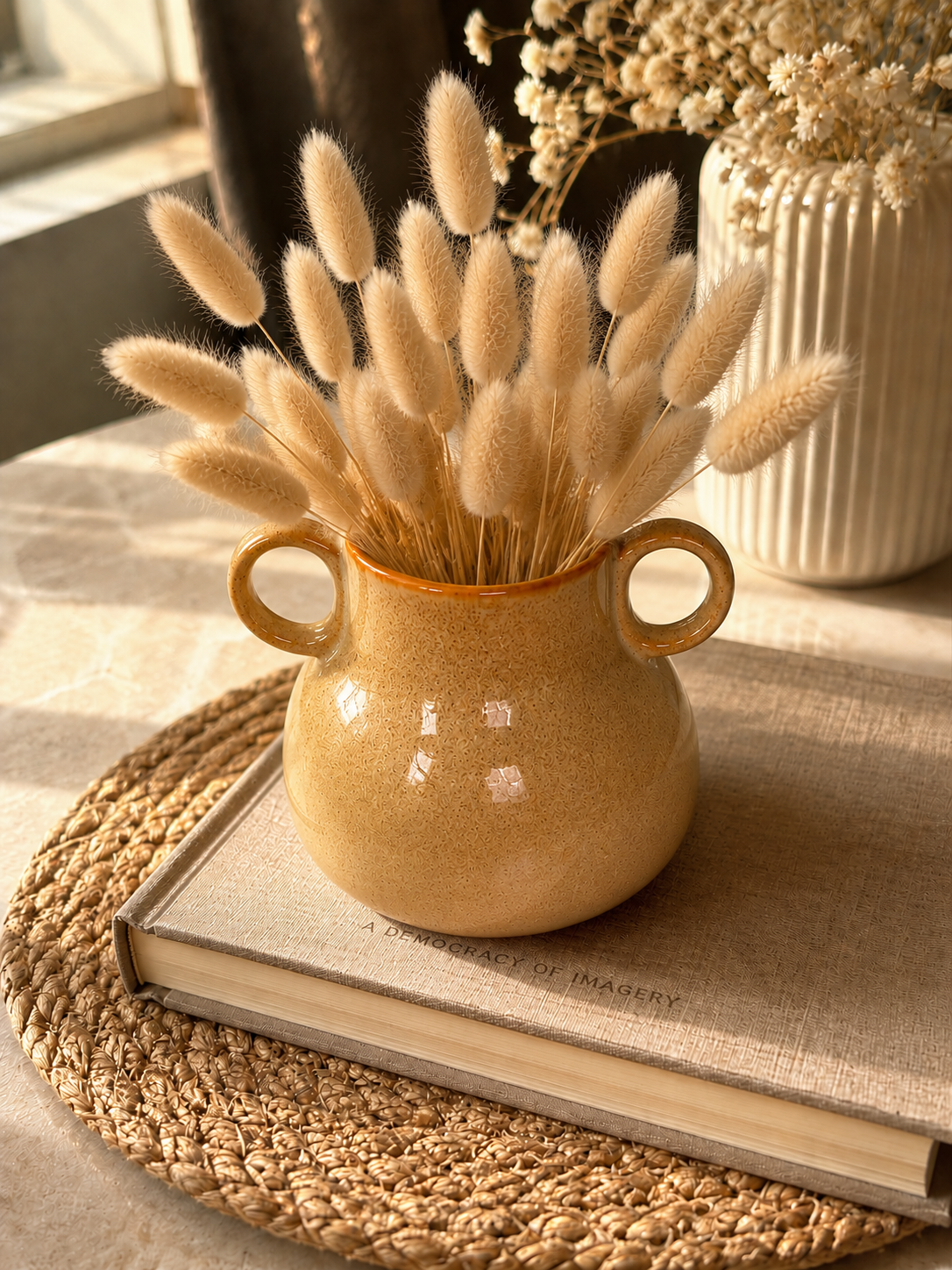 Oat Beige Ceramic Decorative Vase