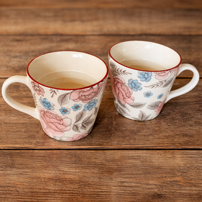 Blooming Florals Premium Decal Tea cups Set of 6