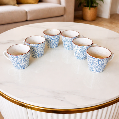 Premium Decal Rocia Tea Cups – Ceramic Tea Cup Set of 6