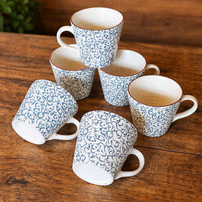 Premium Decal Rocia Tea Cups – Ceramic Tea Cup Set of 6
