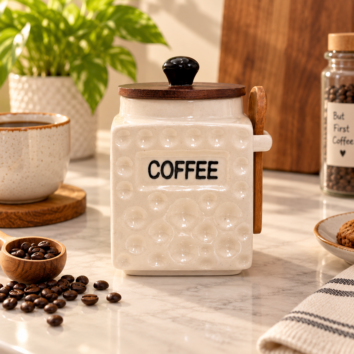 Emberdeep Tea Sugar Salt Coffee Jar Set of 4 Capacity 500ml