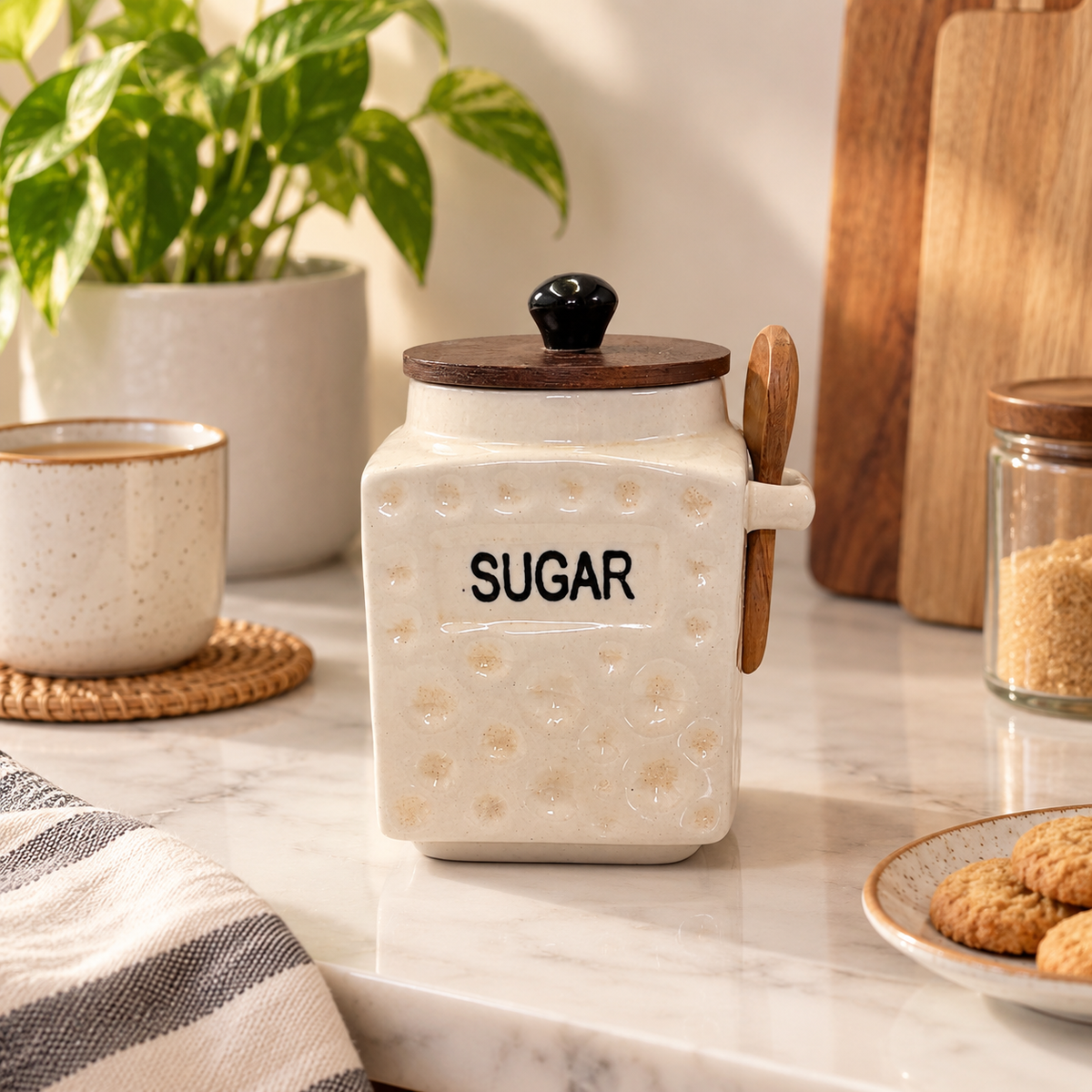Emberdeep Tea Sugar Salt Coffee Jar Set of 4 Capacity 500ml