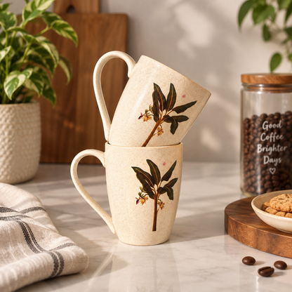 Palm Leaf Beige Coffee Mug