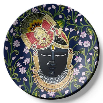 Shrinath Ji Blue and Pink Wall plate