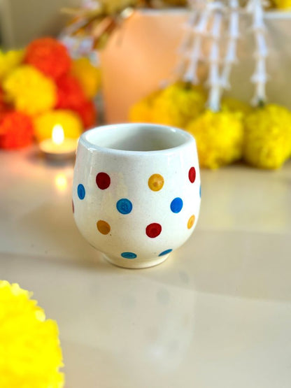 Bella Glow Handprinted Ceramic Coffee-Tea Tumbler (Kullhad)