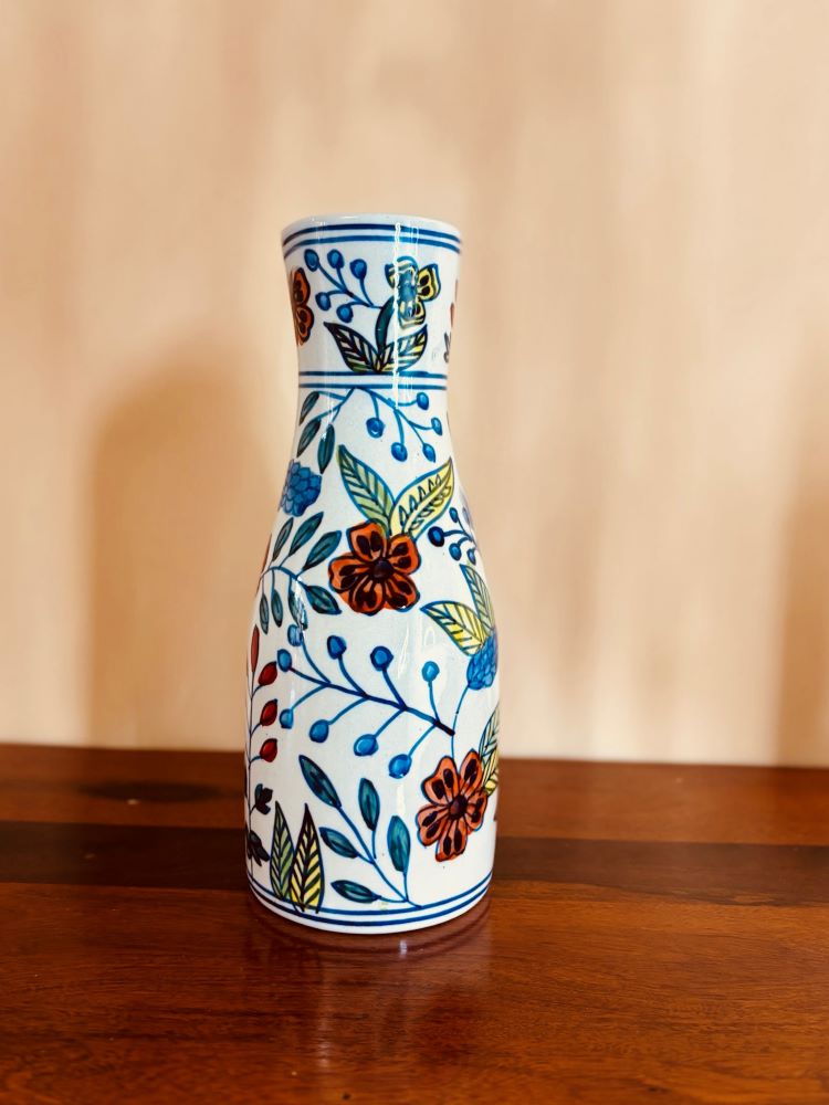 Mughal Floral Ceramic Long Vase