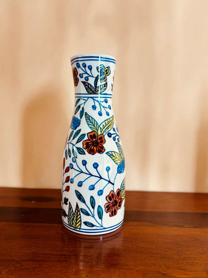 Mughal Floral Ceramic Long Vase