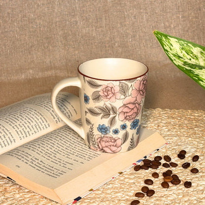Pink White Ceramic Mug